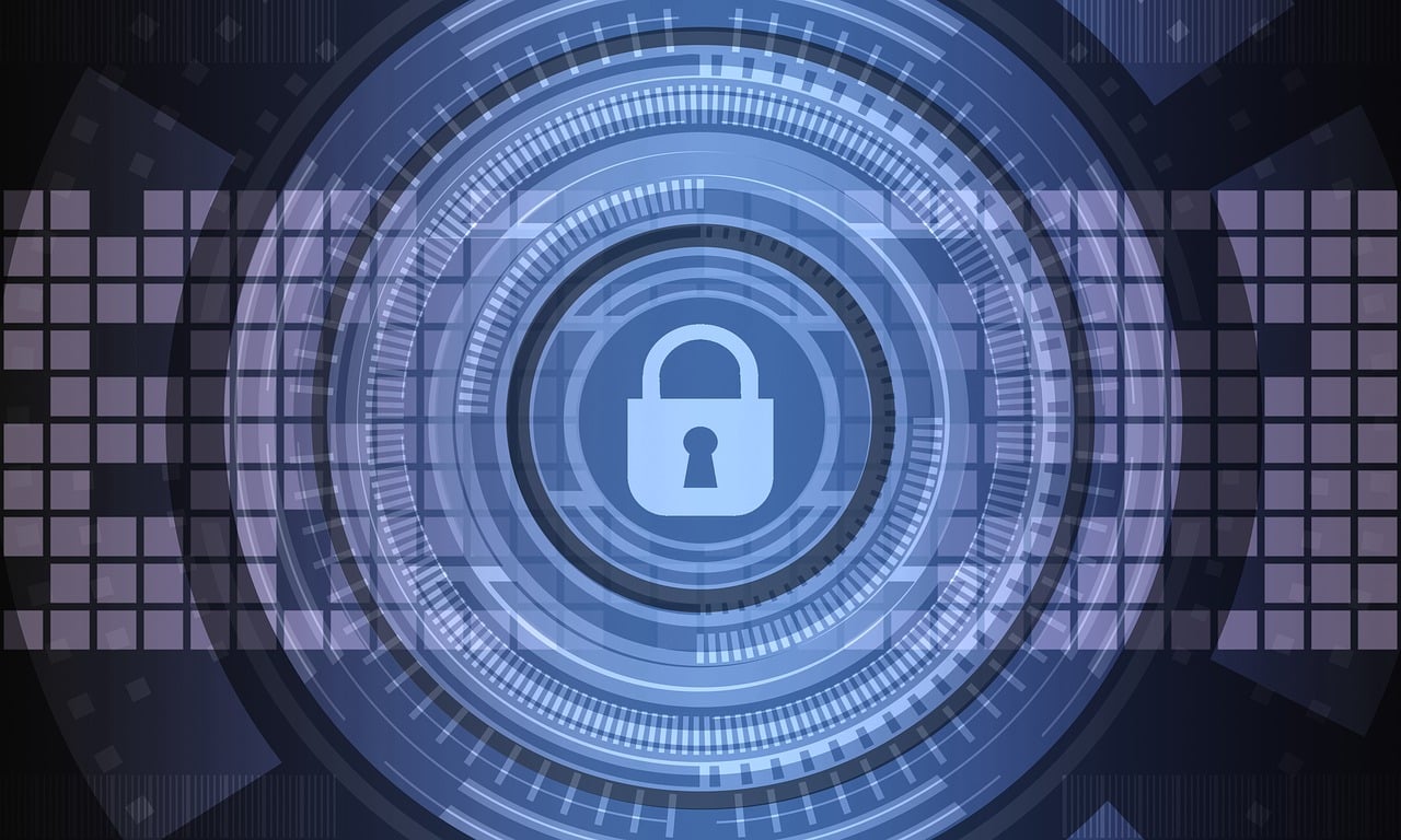 Illustration of a digital padlock embedded in a circuit board, symbolising cyber insurance and data protection measures.