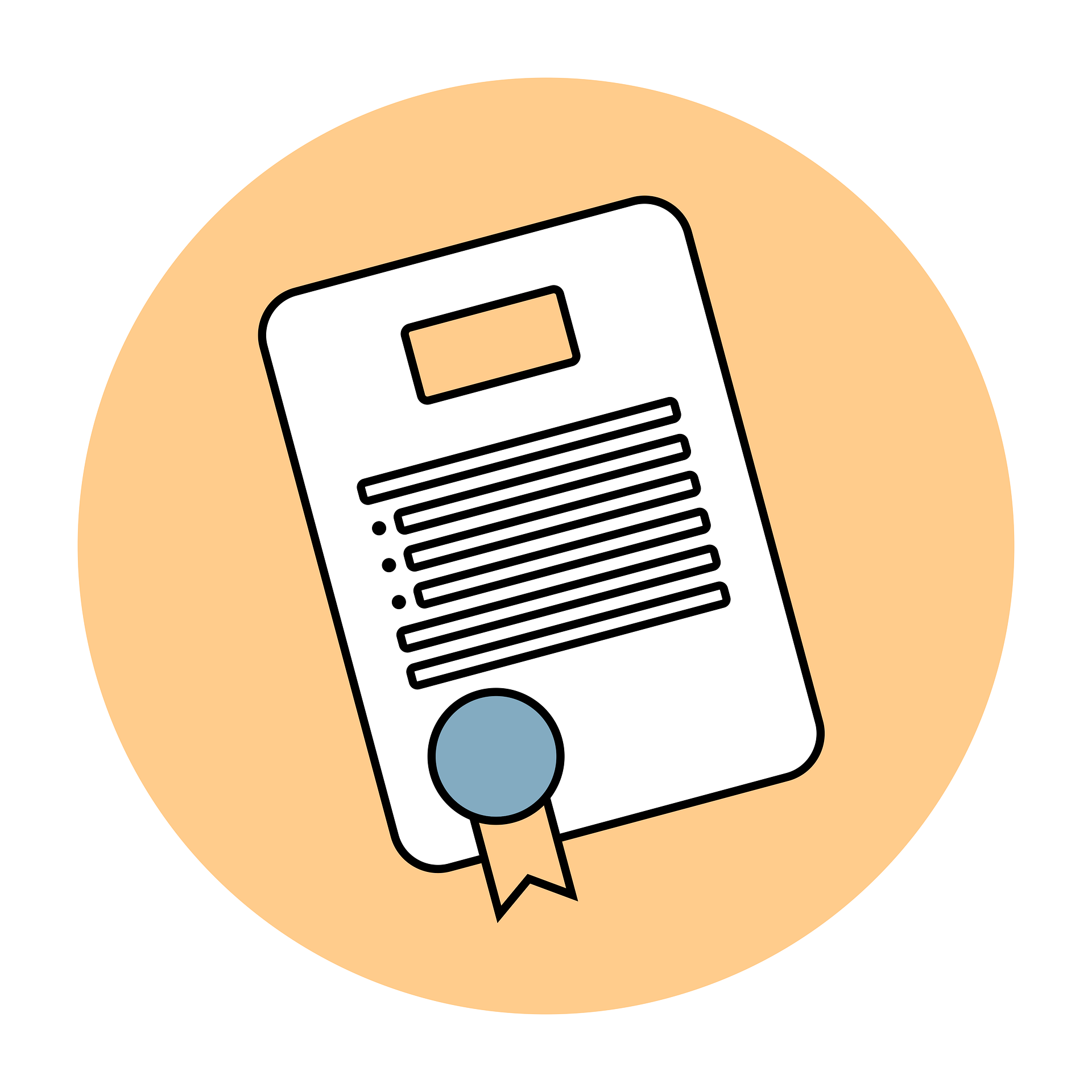 Stylised icon of a notarised document with official seal, used for explaining notarisation and legalisation in Singapore